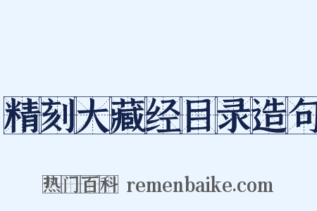 精刻大藏经目录造句是什么意思的图片